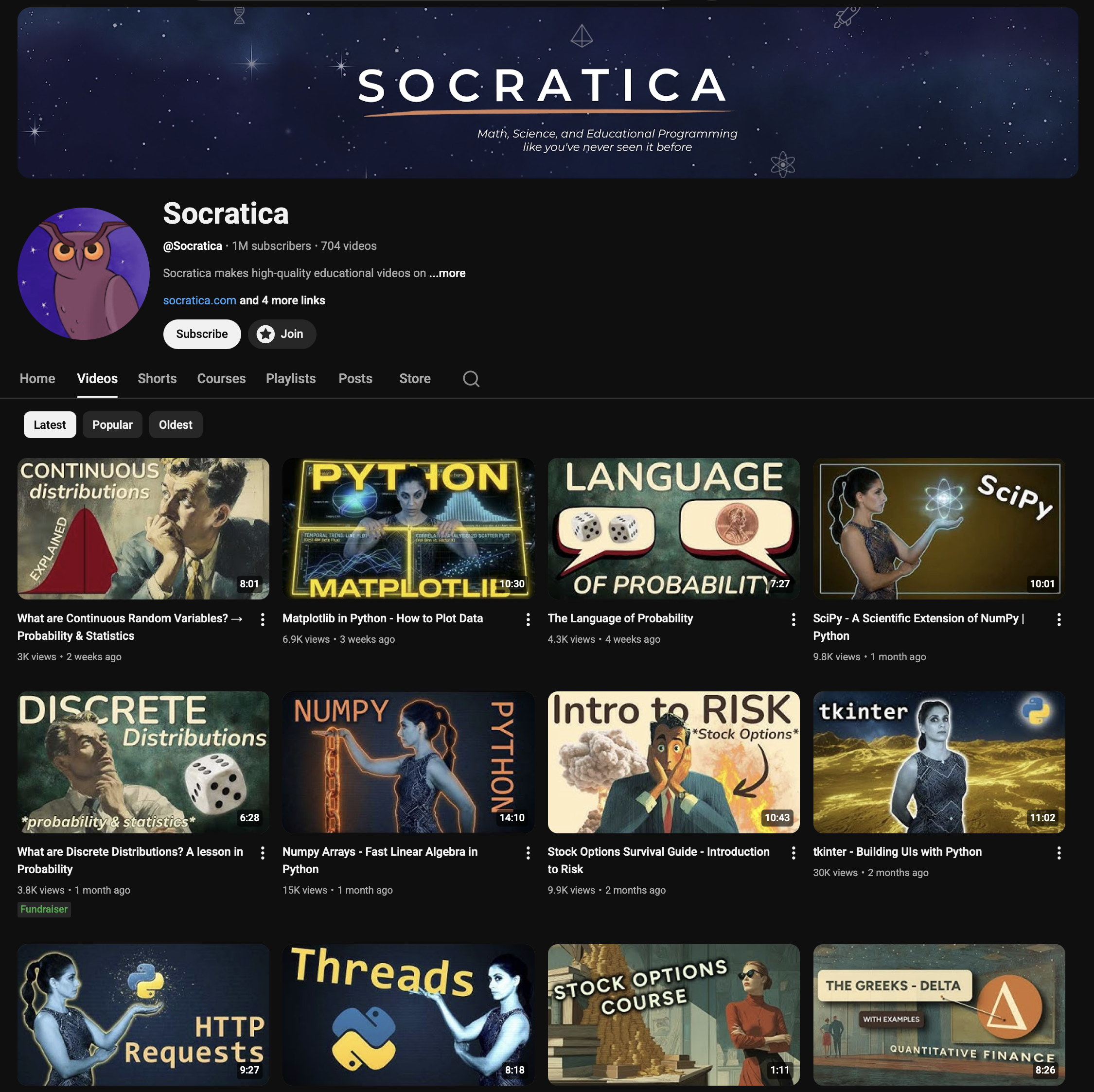 Socratica YouTube channel